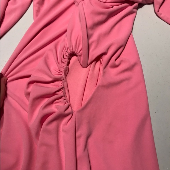 NWT Zara Influencer Favourite, Heart Cut Out Barbie Pink Mini Dress Size Medium - Picture 8 of 14